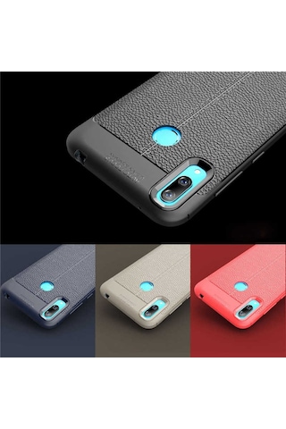Huawei Y7 Prime 2019 Kilif Deri Tarzi Niss Silikon Case 357682757