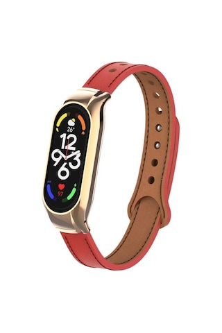 Xiaomi Uyumlu Mi Band 7 Kordon Dikişli Deri Kordon 68