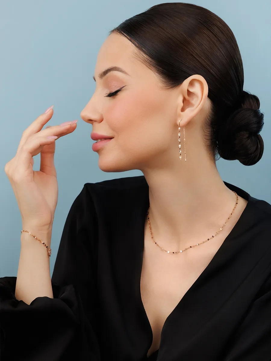 Veronika Jewelry Factory Gümüş 925 Delay Zincir Küpe 439439294 Altın