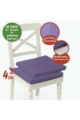 Xpermate 2'li Sandalye Minderi Su İtici Kumaş 4 0x 40 CM Mor