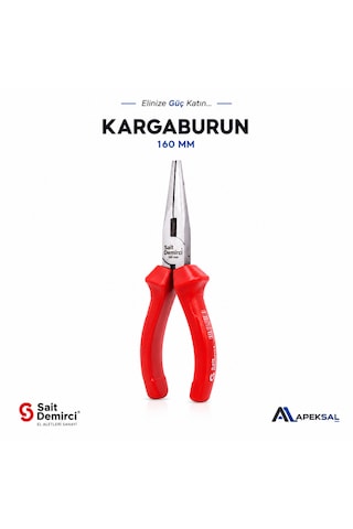 Sait Demirci Sd2555 160 Mm Profesyonel Kargaburun Pense Sıcak Dövme Çelik İnce Uçlu