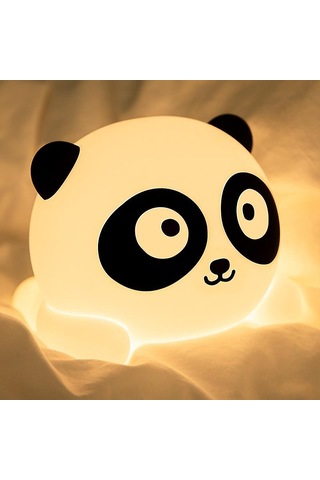 Çocuklar İçin Sevimli Gece Lambası Panda Lamba 7 Renk Değiştiren Silikon Dokunmatik Diğer