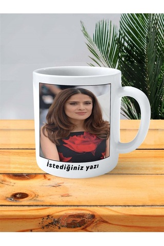 Salma Hayek Baskılı Kupa Bardak Kişiye Özel Desen 4 Çok Renkli