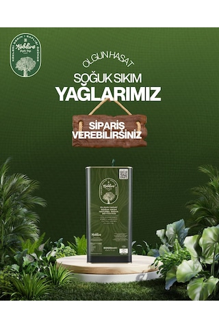 5lt Teneke Olgun Hasat Soğuk Sıkım Zeytinyağı. 0,5 Asit