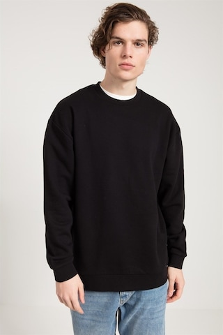 Jahr Marc Asit Yıkamalı Siyah Oversize Erkek Sweatshirt Siyah