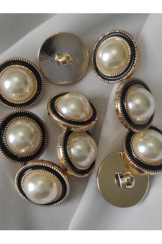 Modiste İnci Tasarımı Düğmeler, 10 Adet, Çap 21 Mm 95220882