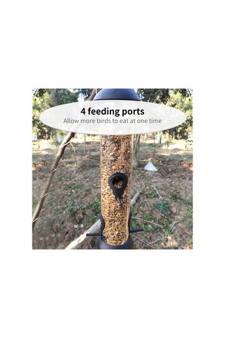 Geeroyoo Asılı Otomatik Kuş Besleyici: Pvc+metal+plastik, 4 Besleme Portu, Kolay Doldurma, Şeffaf Tohum Bölmesi, Dayanıklı Ve Güvenli