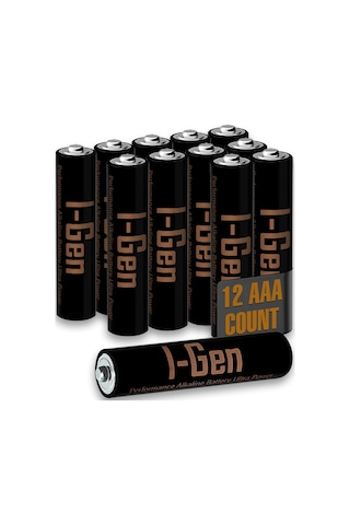 I-Gen A117 Ultra Alkalin AAA İnce Kalem Pil 12'li Paket LR03 1.5V