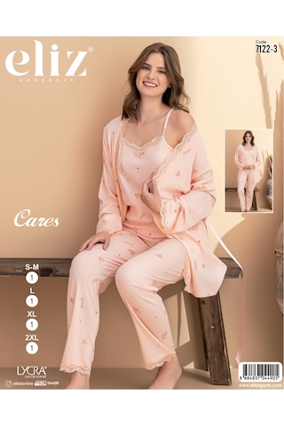 Street Beauty Eliz Cares Sabahlık Pijama Takım Bej