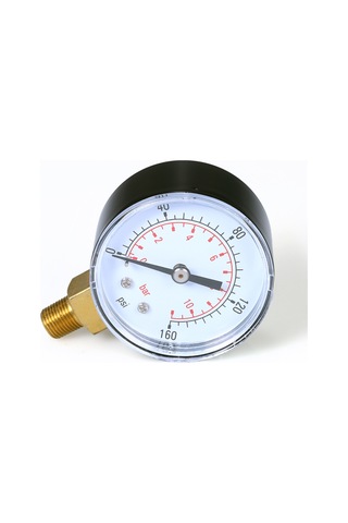 Maiyame 50mm Çift Ölçekli 0-160psi/0-11bar Hidrolik Manometre, 1/8" Npt Alt Bağlantılı, Metal Kasa, Gaz/sıvı Basıncı Ölçümü