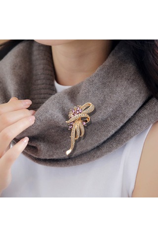 Gümüş Kadınlar, Kızlar, Bayanlar Ve Erkekler İçin Kristal Broş Fantezi Vintage Stil Çiçek Broş Pin