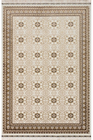 Sateen Afghan Sfg 03 Beige Afgan Desenlerine Sahip Hav Vermeyen Özel İplerle Dokunan Yıkanabilir Ve Özel Kaymaz Tabanlı Sık Dokuma Makine Halısı Bej 2