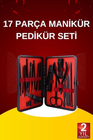 17 Parça El Ayak Bakım Seti Tırnak Temizleme Manikür Pedikür Cımbız Törpü Tırnak Makası 63263894