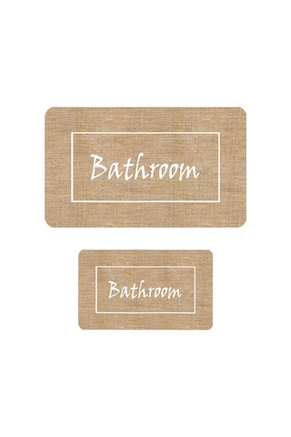 Eliana Home Dijital Baskı 2'li Banyo Paspas Takımı Lna5289 100x60 Ve 60x50 Cm Beyaz
