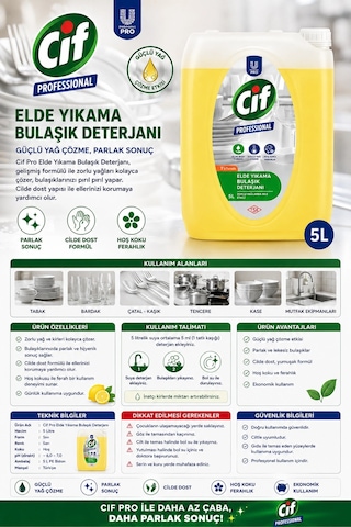 Cif Pro Bulaşık Deterjanı U-pro 5 Lt.