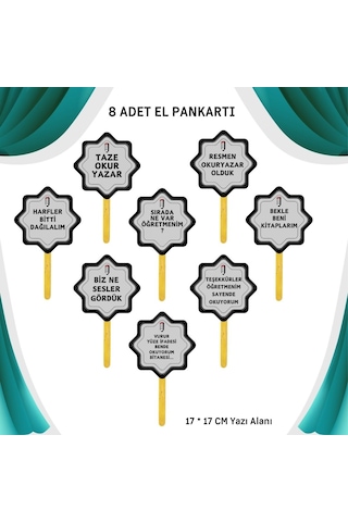 Artık Okuyorum Yazıyorum Pano Süsü El Pankartı Set