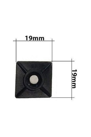 Gwest Yapışkanlı Kroşe 19mm x 19mm - Siyah - 5 Adet