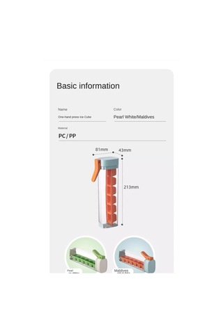 Preslenmiş Buz Küpü Kalıp Buz Kutusu Dondurulmuş Buz Artefakt Kalıp Büyük Kapasiteli - Turuncu