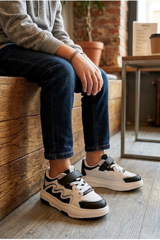 Fort Odessa Cool Hafif Rahat Sneaker Çocuk Ayakkabı Siyah - Beyaz