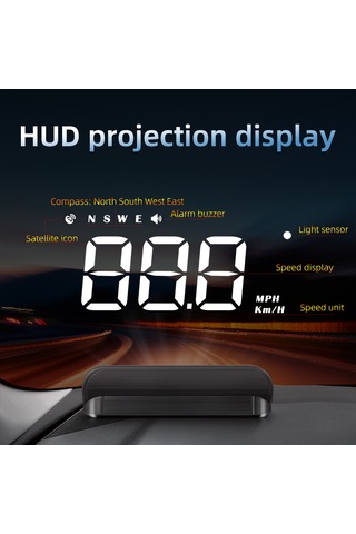 Geeksen Araç Hud Gösterge: 3.5" Gps Hız Göstergesi, Yorgunluk & Hız Uyarı Sistemi, Otomatik Parlaklık