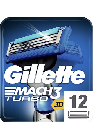 Gillette Mach3 Turbo Yedek Tıraş Bıçağı 12'li