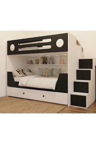 Beyzade Yavrulu Fonksiyonel Merdivenli Mdf Ranza Ab 2 90 X 190 CM