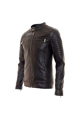Oliggopol Erkek Siyah İç Cepli Slim Fit Spor Deri Ceket Cm Siyah