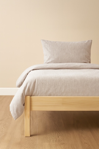 Tek Kişilik Nevresim Takımı Sütlü Kahve Eco Cotton Sütlü Kahve