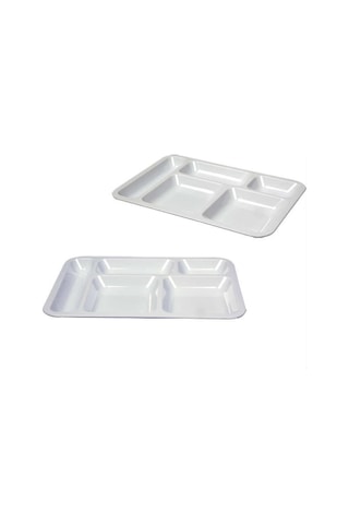 Polikarbon Self Servis Tabağı Plastik 5 Bölmeli Tabldot