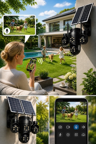 Mpıa Koto 12mp 3 Lens 4g Çift Solar Panel Hieasy Aov Sürekli Kayıt Gece Görüş Çift Yönlü Ses Turkcell Sim Kart