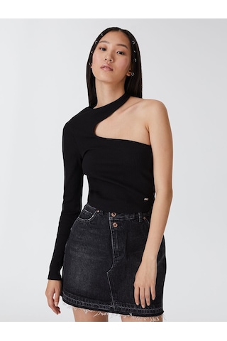 LOFT Fitted Kadın Tshirt U.kol Lf2030516 Q1.v1 Siyah