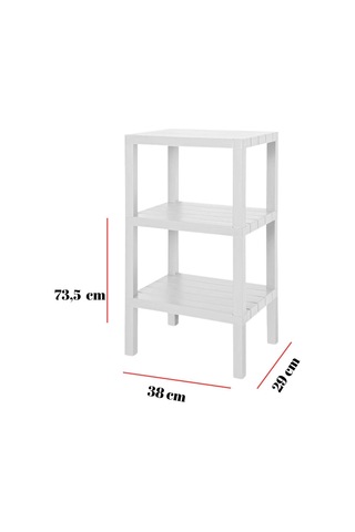 3 Katlı Beyaz Raf Kitaplık & Banyo Düzenleyicisi 73,5 Cm-brns0048 Çok Renkli