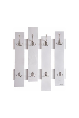 Umutpark Umuthomedesing Ahşap Dekoratif 8 Li Duvar Askılık. Beyaz