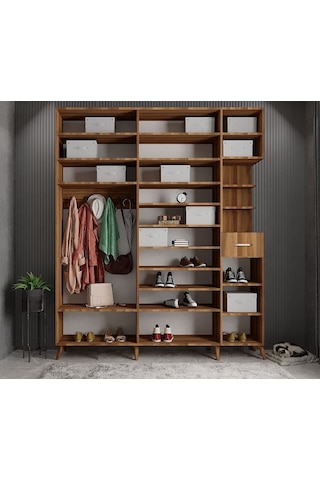 Açelya Portmanto Vestiyer Ceviz225cm M10