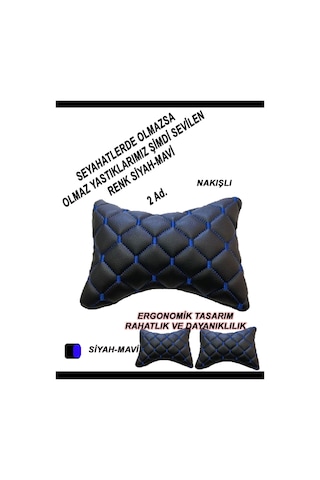 Tata İndica Uyumlu Oto,araba Boyun Yastığı Mavi Siyah