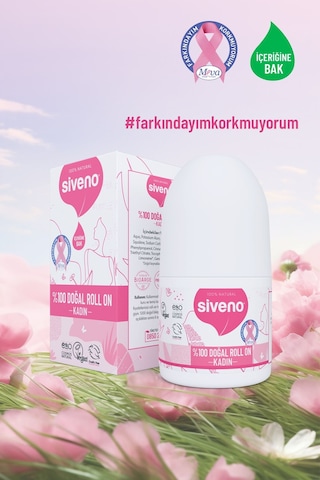 Siveno %100 Doğal Roll On Kadın Deodorant Ter Kokusu Önleyici Bitkisel Leke Bırakmayan Vegan 50 ML