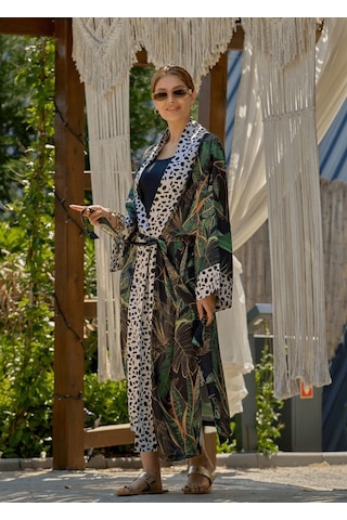 Mayovera Kimono Kaplan Tasarım Çok Renkli