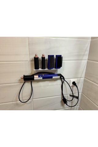 Airwrap Uyumlu Duvar Tipi Stand Saç Şekillendirici Ve Başlık Düzenleyici Raf Beyaz