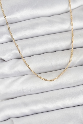Cm 14k Gold Renk Pirinç Ezme Burgu Model Kadın Kolye - Lisinya Çok Renkli