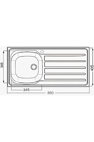 Artenova Tezgaha Sıfır Keten Dokulu K-t 86x43.5 Sol Evye Krom