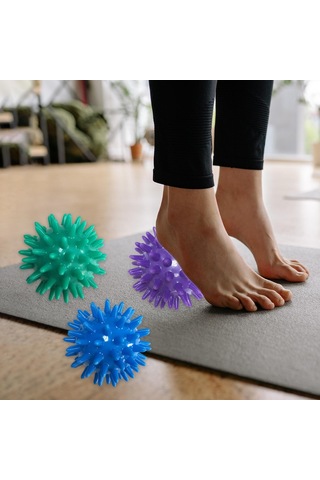 Homyl 3x Masaj Topu Relax Kompakt Yoga Pilates Omuz Sırtı Için Sarı