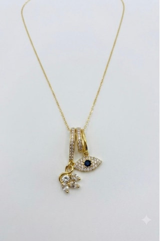 Göz Figürlü Gold Kolye
