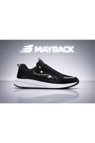 Mayback Erkek Spor Günlük Yazlık Ortopedik Ayakkabı Siyah Beyaz