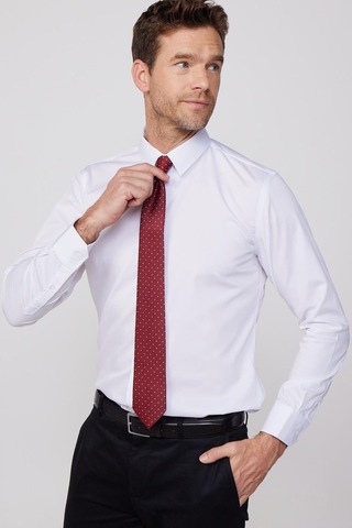 Tudors Slim Fit Non Iron Beyaz Erkek Gömlek-29753-beyaz Beyaz