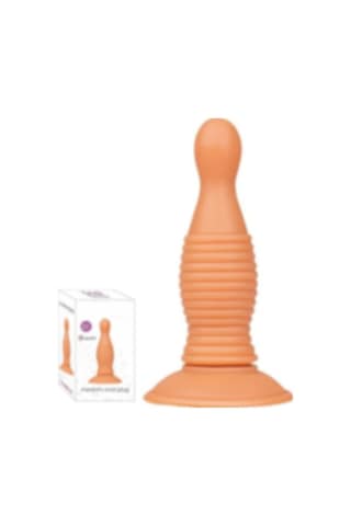 Erofoni Yeni Nesil 14 CM Boğumlu Süper Realistik Vantuzlu Anal   Tıkaç Plug