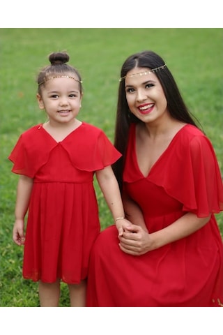 Moda Labio - Melek Anne Kız Elbise Kırmızı