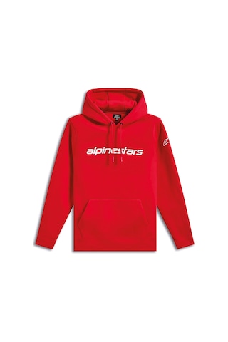 Alpinestars Linear Wordmark V3 Hoodie Kapüşonlu Sweatshirt Kırmızı Beyaz Çok Renkli