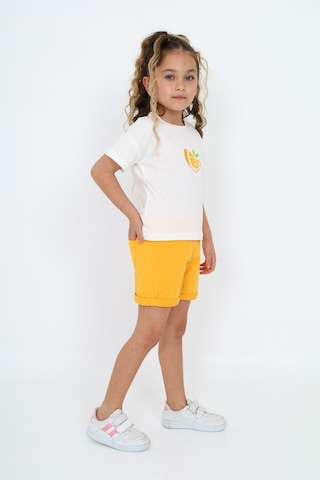 Toontoy Kids Toontoy Kız Çocuk Baskılı Şortlu Takım Ekru