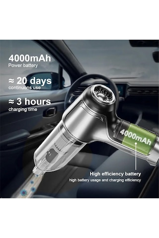 Yifomall Güçlü 19000pa Emişli Kablosuz Araç Ve Ev Temizleme Şarjlı El Süpürgesi - 4000mah Batarya 111 Karakter