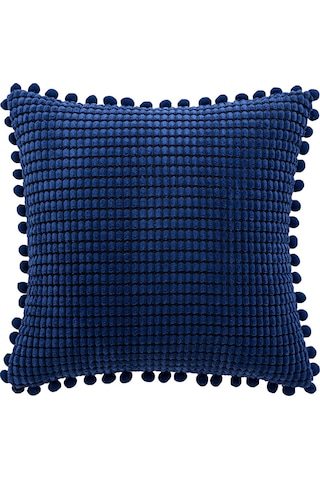 Wezone Modern Ev Dekoru Makyajlı Mısır Tanesi Dokulu Kadife Yastık Kılıfı - Saf Renkli, 45x45 Cm, İç Dolgu Yok Lacivert Diğer